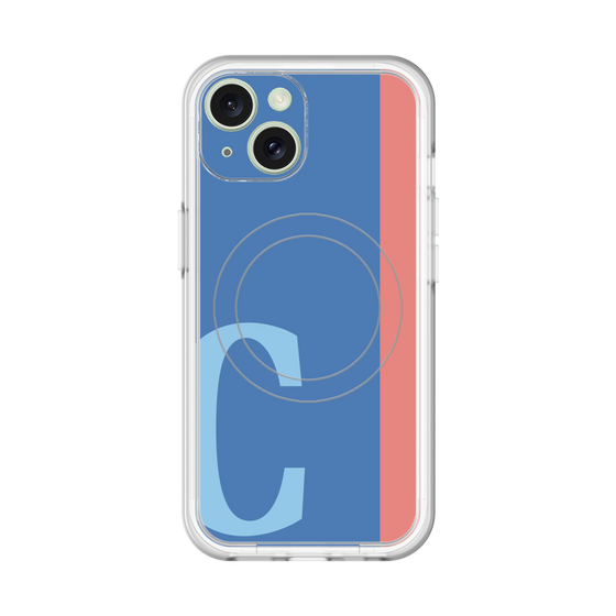 スリムプロテクションプレミアムケース with MagSafe［ オリジナル - initial color line - C blue ］