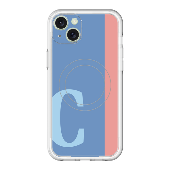 スリムプロテクションプレミアムケース with MagSafe［ オリジナル - initial color line - C blue ］