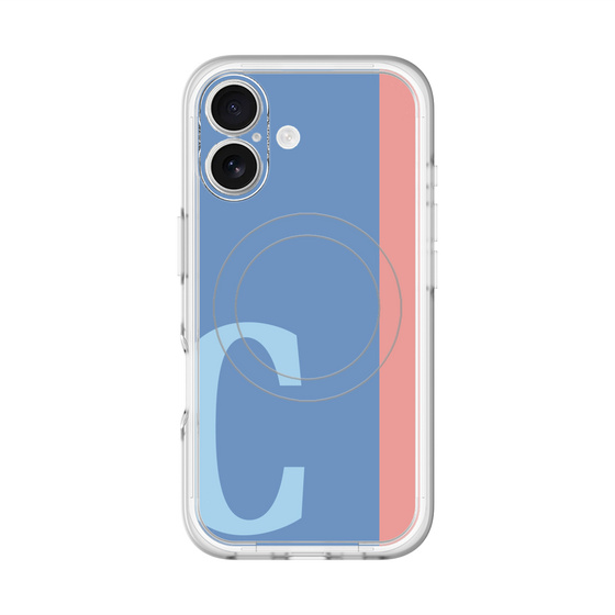 スリムプロテクションプレミアムケース with MagSafe［ オリジナル - initial color line - C blue ］