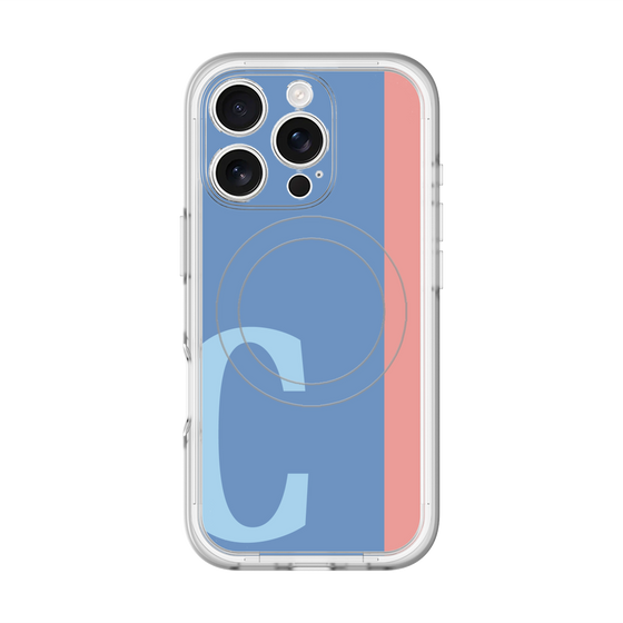 スリムプロテクションプレミアムケース with MagSafe［ オリジナル - initial color line - C blue ］