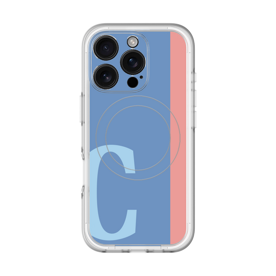 スリムプロテクションプレミアムケース with MagSafe［ オリジナル - initial color line - C blue ］