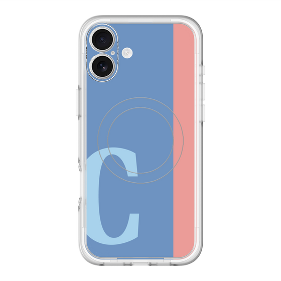 スリムプロテクションプレミアムケース with MagSafe［ オリジナル - initial color line - C blue ］