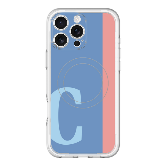 スリムプロテクションプレミアムケース with MagSafe［ オリジナル - initial color line - C blue ］