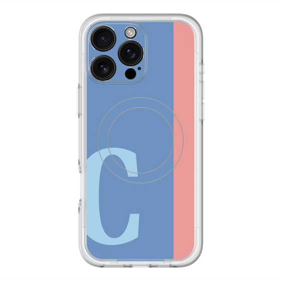 スリムプロテクションプレミアムケース with MagSafe［ オリジナル - initial color line - C blue ］