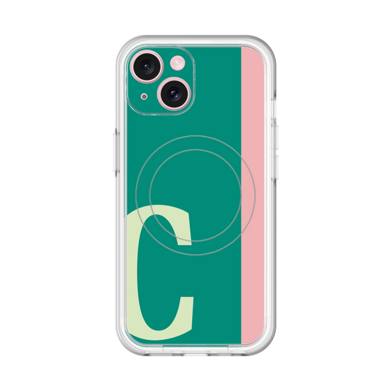 スリムプロテクションプレミアムケース with MagSafe［ オリジナル - initial color line - C green ］