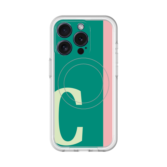 スリムプロテクションプレミアムケース with MagSafe［ オリジナル - initial color line - C green ］