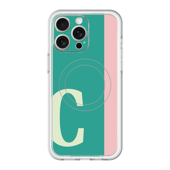 スリムプロテクションプレミアムケース with MagSafe［ オリジナル - initial color line - C green ］