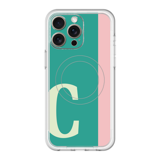 スリムプロテクションプレミアムケース with MagSafe［ オリジナル - initial color line - C green ］