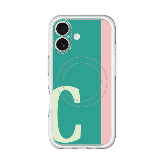 スリムプロテクションプレミアムケース with MagSafe［ オリジナル - initial color line - C green ］