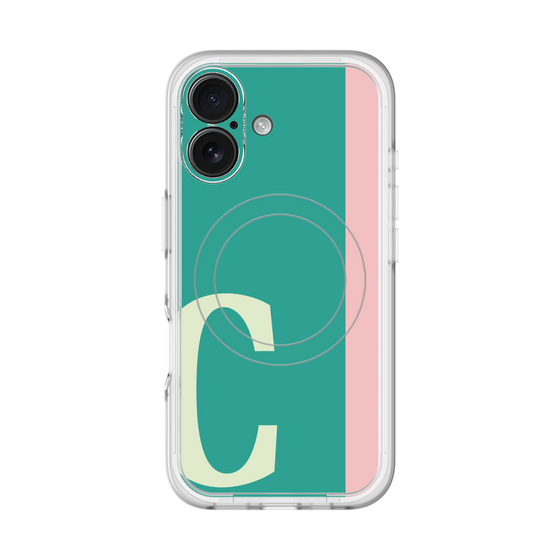 スリムプロテクションプレミアムケース with MagSafe［ オリジナル - initial color line - C green ］