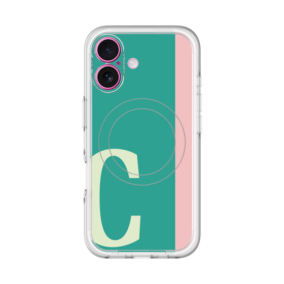 スリムプロテクションプレミアムケース with MagSafe［ オリジナル - initial color line - C green ］