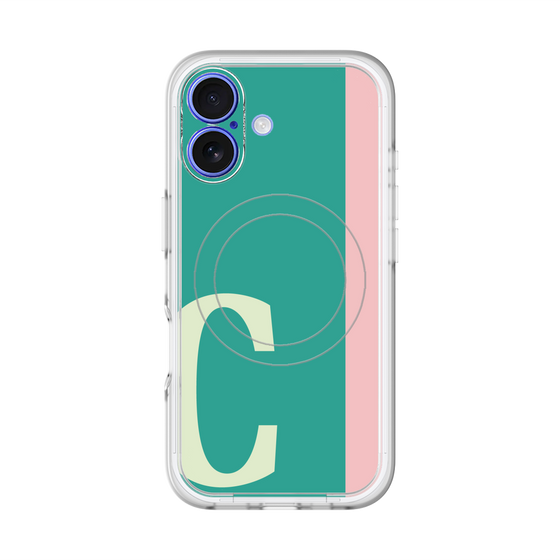 スリムプロテクションプレミアムケース with MagSafe［ オリジナル - initial color line - C green ］