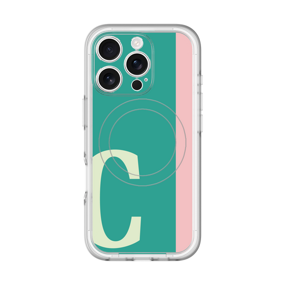 スリムプロテクションプレミアムケース with MagSafe［ オリジナル - initial color line - C green ］