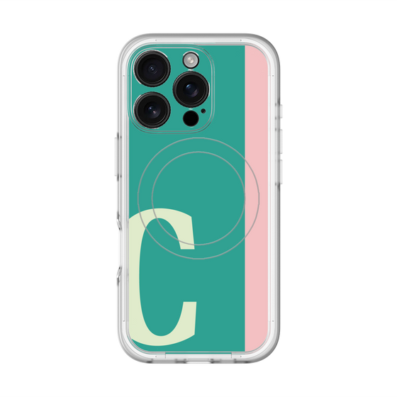 スリムプロテクションプレミアムケース with MagSafe［ オリジナル - initial color line - C green ］