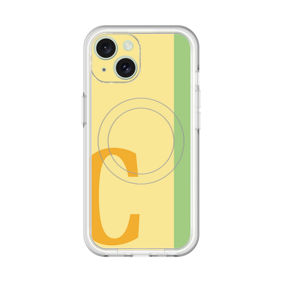 スリムプロテクションプレミアムケース with MagSafe［ オリジナル - initial color line - C yellow ］