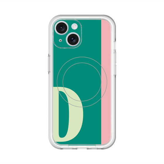 スリムプロテクションプレミアムケース with MagSafe［ オリジナル - initial color line - D green ］