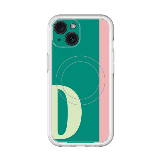スリムプロテクションプレミアムケース with MagSafe［ オリジナル - initial color line - D green ］