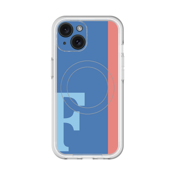 スリムプロテクションプレミアムケース with MagSafe［ オリジナル - initial color line - F blue ］