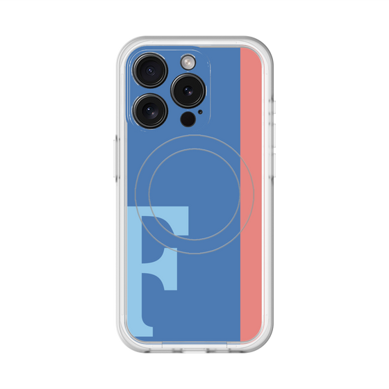 スリムプロテクションプレミアムケース with MagSafe［ オリジナル - initial color line - F blue ］