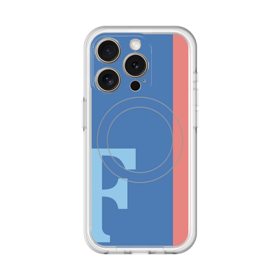 スリムプロテクションプレミアムケース with MagSafe［ オリジナル - initial color line - F blue ］