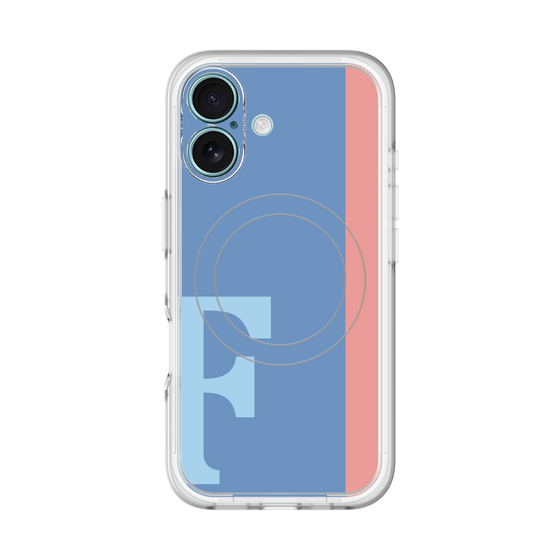 スリムプロテクションプレミアムケース with MagSafe［ オリジナル - initial color line - F blue ］