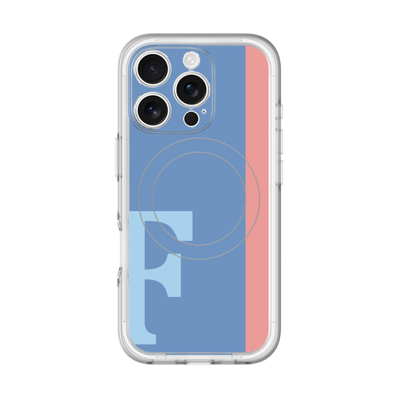 スリムプロテクションプレミアムケース with MagSafe［ オリジナル - initial color line - F blue ］