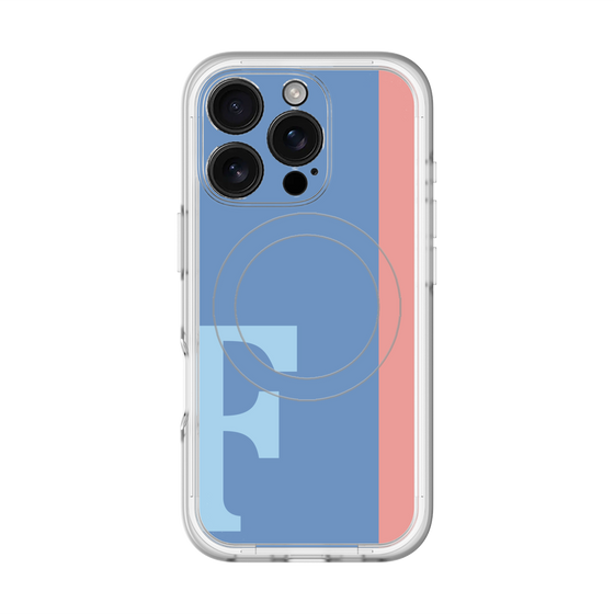 スリムプロテクションプレミアムケース with MagSafe［ オリジナル - initial color line - F blue ］