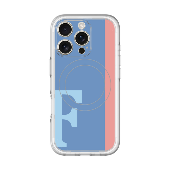スリムプロテクションプレミアムケース with MagSafe［ オリジナル - initial color line - F blue ］