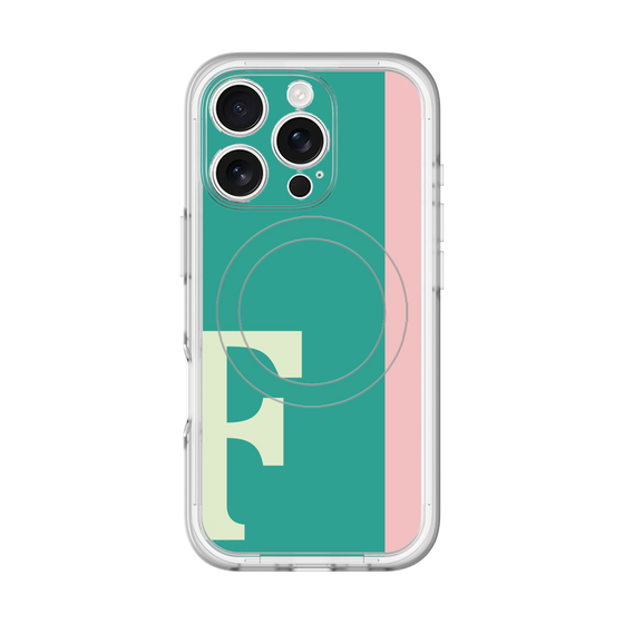 スリムプロテクションプレミアムケース with MagSafe［ オリジナル - initial color line - F green ］