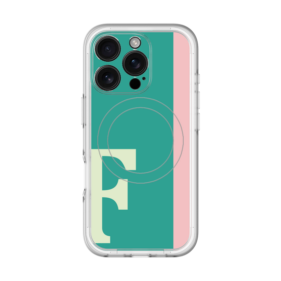 スリムプロテクションプレミアムケース with MagSafe［ オリジナル - initial color line - F green ］