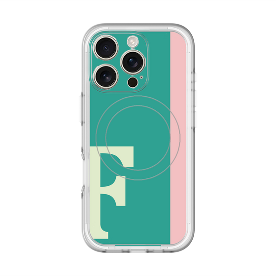 スリムプロテクションプレミアムケース with MagSafe［ オリジナル - initial color line - F green ］
