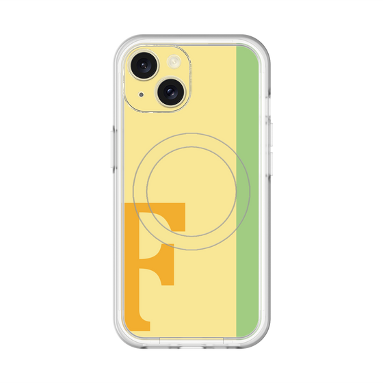 スリムプロテクションプレミアムケース with MagSafe［ オリジナル - initial color line - F yellow ］