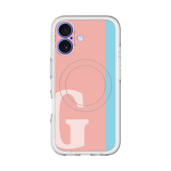 スリムプロテクションプレミアムケース with MagSafe［ オリジナル - initial color line - G pink ］