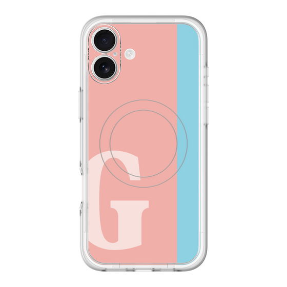 スリムプロテクションプレミアムケース with MagSafe［ オリジナル - initial color line - G pink ］