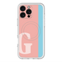 スリムプロテクションプレミアムケース with MagSafe［ オリジナル - initial color line - G pink ］