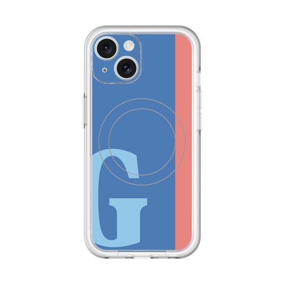 スリムプロテクションプレミアムケース with MagSafe［ オリジナル - initial color line - G blue ］