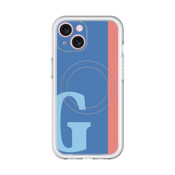 スリムプロテクションプレミアムケース with MagSafe［ オリジナル - initial color line - G blue ］