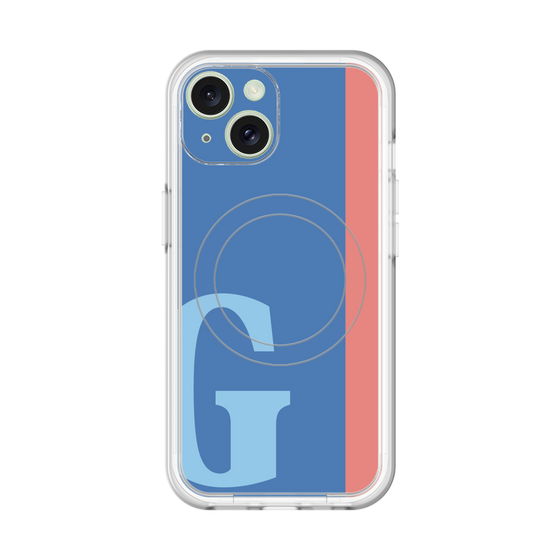 スリムプロテクションプレミアムケース with MagSafe［ オリジナル - initial color line - G blue ］