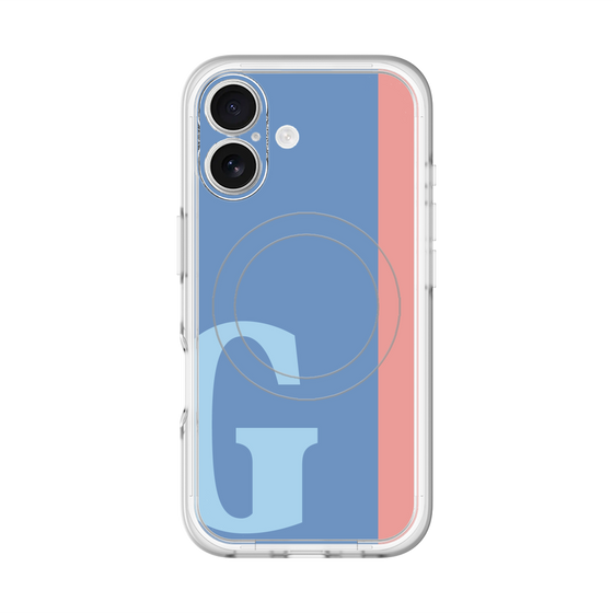 スリムプロテクションプレミアムケース with MagSafe［ オリジナル - initial color line - G blue ］