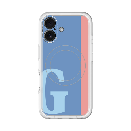 スリムプロテクションプレミアムケース with MagSafe［ オリジナル - initial color line - G blue ］