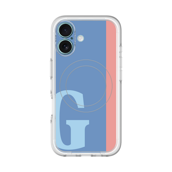 スリムプロテクションプレミアムケース with MagSafe［ オリジナル - initial color line - G blue ］