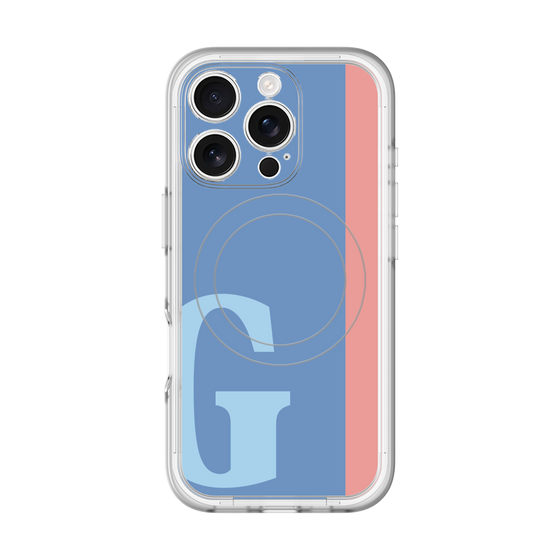 スリムプロテクションプレミアムケース with MagSafe［ オリジナル - initial color line - G blue ］