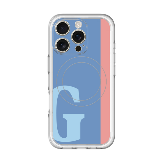 スリムプロテクションプレミアムケース with MagSafe［ オリジナル - initial color line - G blue ］