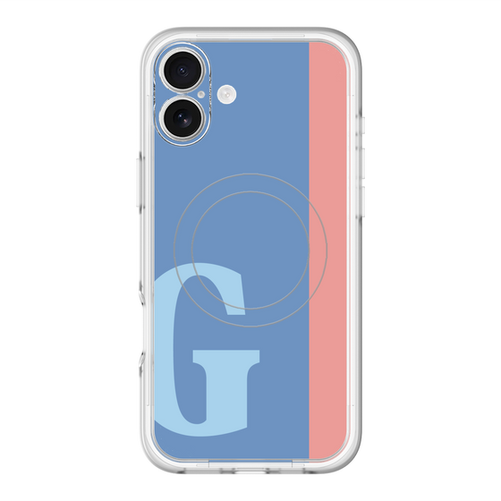 スリムプロテクションプレミアムケース with MagSafe［ オリジナル - initial color line - G blue ］
