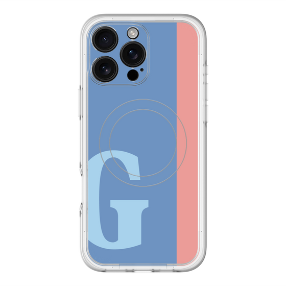 スリムプロテクションプレミアムケース with MagSafe［ オリジナル - initial color line - G blue ］