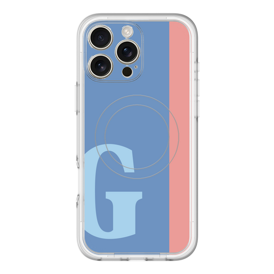 スリムプロテクションプレミアムケース with MagSafe［ オリジナル - initial color line - G blue ］