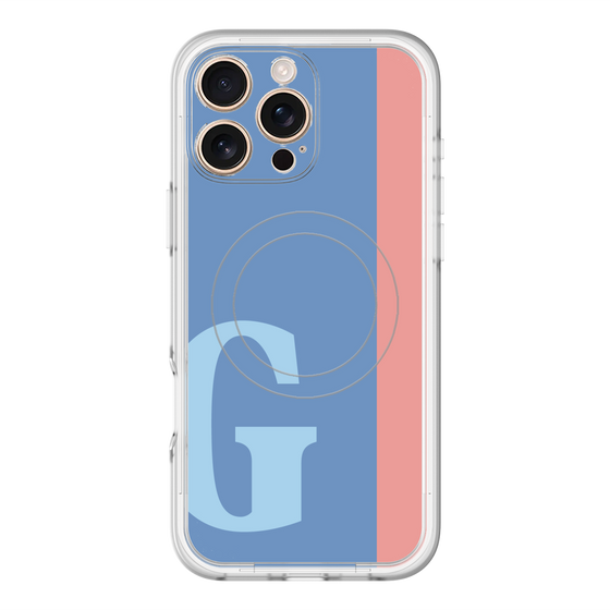 スリムプロテクションプレミアムケース with MagSafe［ オリジナル - initial color line - G blue ］