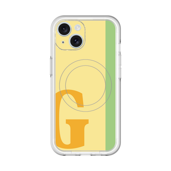 スリムプロテクションプレミアムケース with MagSafe［ オリジナル - initial color line - G yellow ］