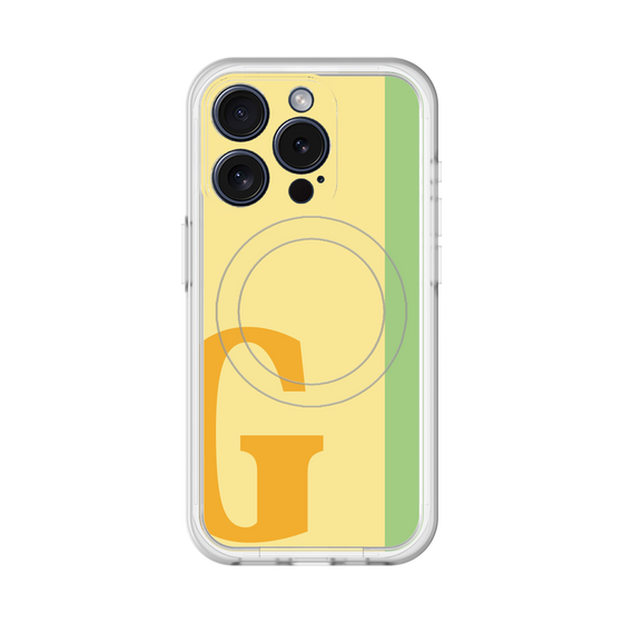 スリムプロテクションプレミアムケース with MagSafe［ オリジナル - initial color line - G yellow ］