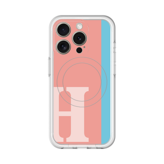 スリムプロテクションプレミアムケース with MagSafe［ オリジナル - initial color line - H pink ］